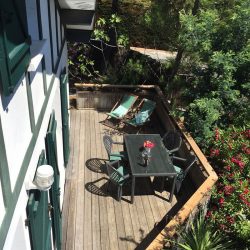 Vue sur la belle terrasse de la Villa Basque, Villa Caroline au Cap Ferret