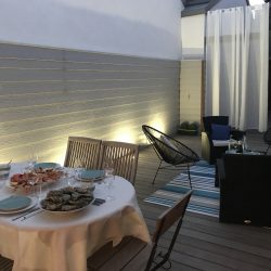 Terrasse de Villa Garance de nuit par Villa Caroline à Arcachon